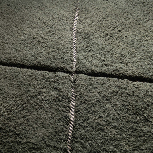 Mahafar Soldier Green Round - Shag Moroccan rug - Benisouk