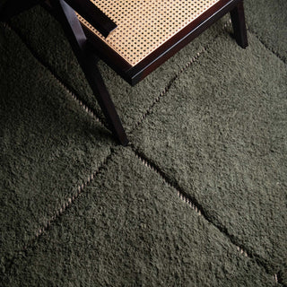 Mahafar Soldier Green Round - Shag Moroccan rug - Benisouk
