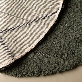 Mahafar Soldier Green Round - Shag Moroccan rug - Benisouk