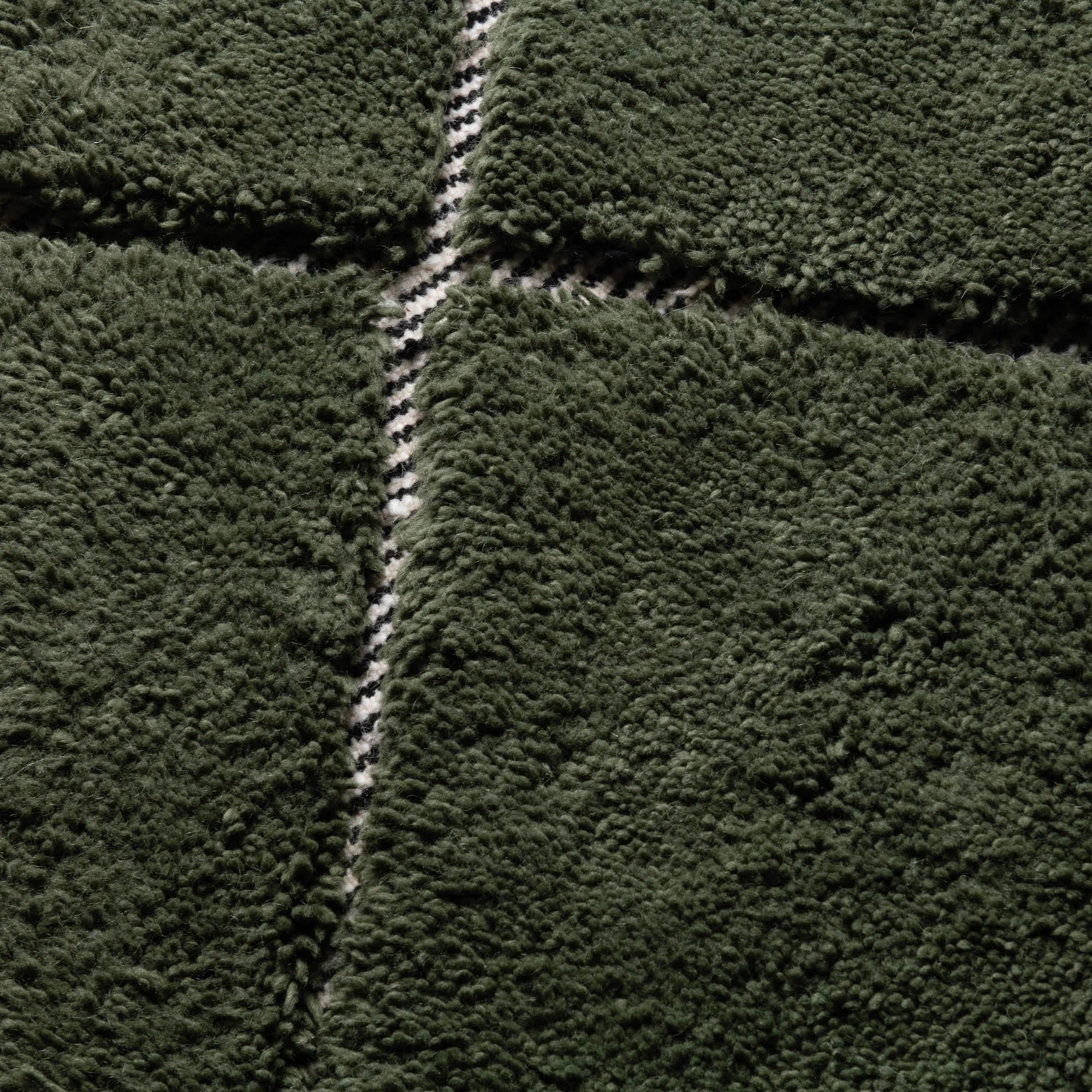 Mahafar Soldier Green Round - Shag Moroccan rug - Benisouk