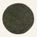 Mahafar Soldier Green Round - Shag Moroccan rug