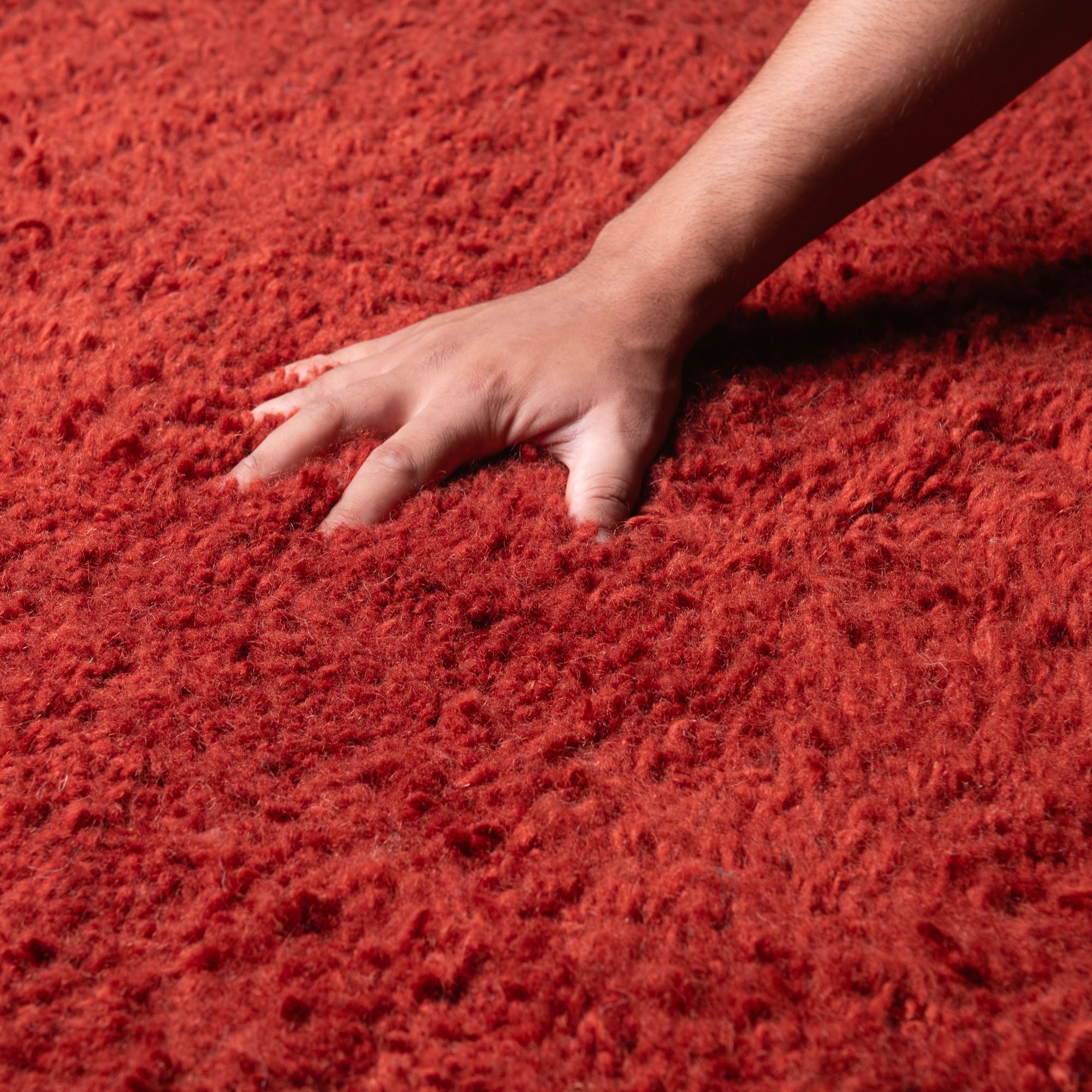 Maraba Deep Red - Shag Moroccan rug - Benisouk