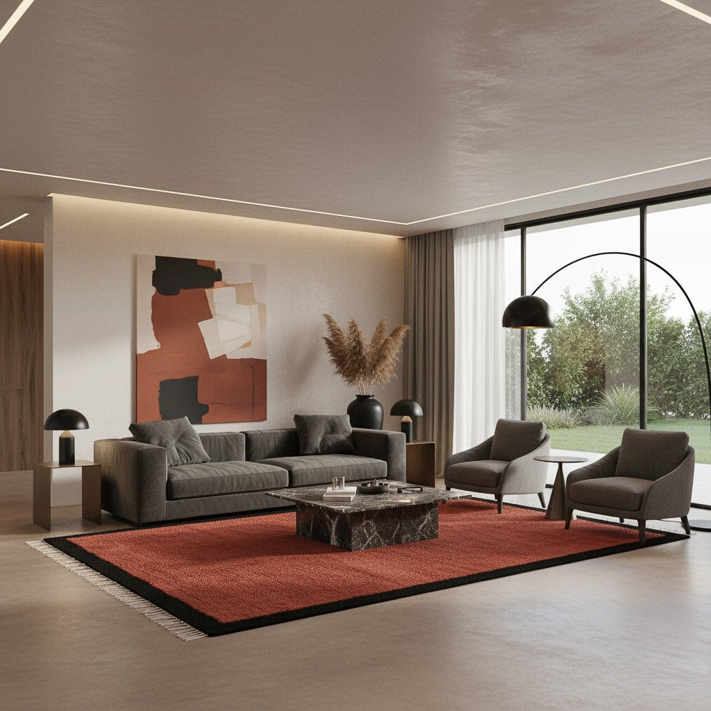 Maraba Deep Red - Shag Moroccan rug - Benisouk