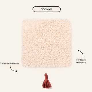 Maraba Natural wool Deep Red - Shag Moroccan rug
