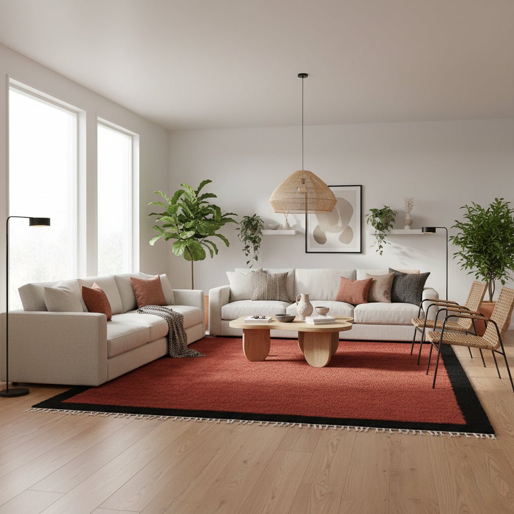 Maraba Deep Red - Shag Moroccan rug - Benisouk