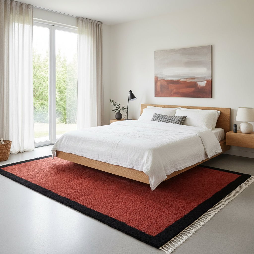 Maraba Deep Red - Shag Moroccan rug - Benisouk