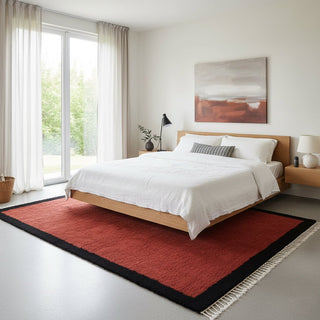 Maraba Deep Red - Shag Moroccan rug - Benisouk