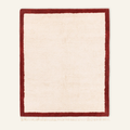 Maraba Natural wool Deep Red - Shag Moroccan rug