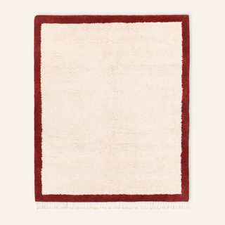 Maraba Natural wool Deep Red - Shag Moroccan rug