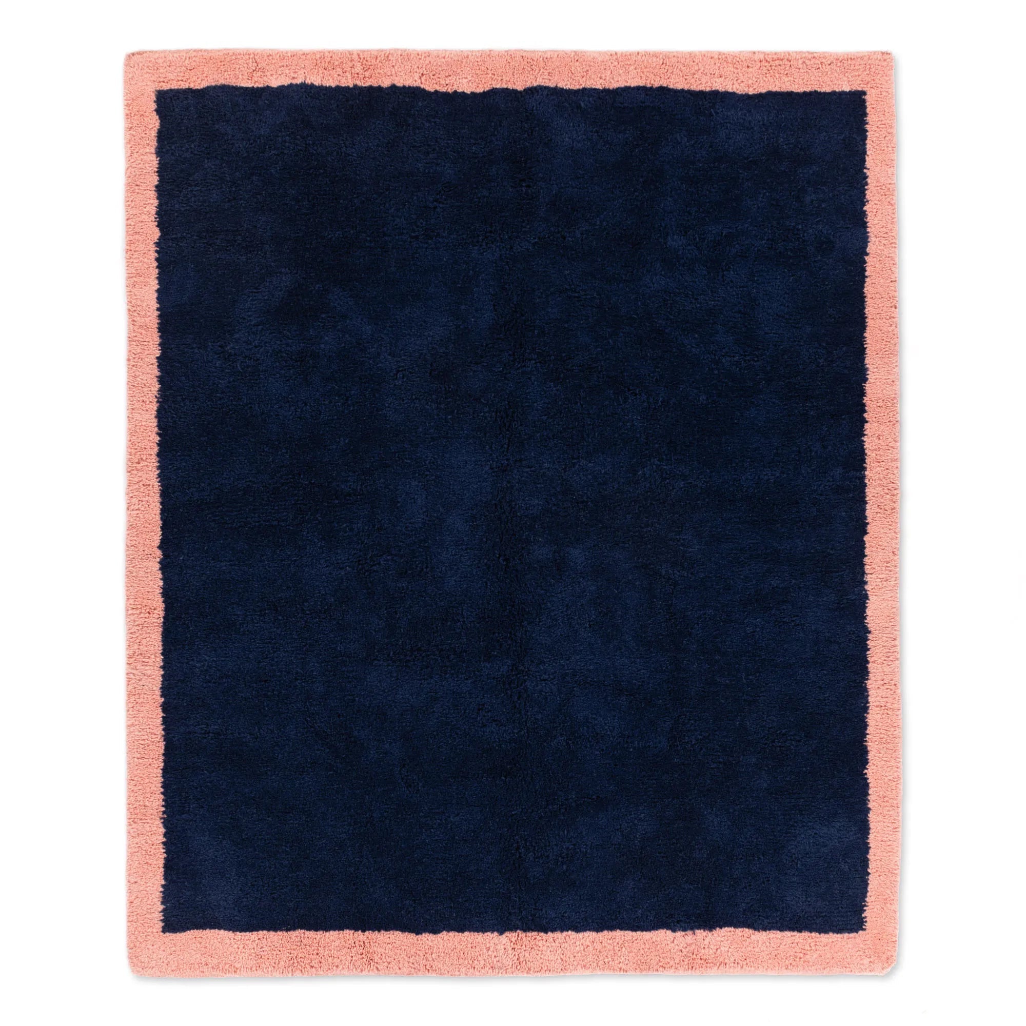 Maraba Navy Blue Rose - Shag Moroccan rug - Benisouk