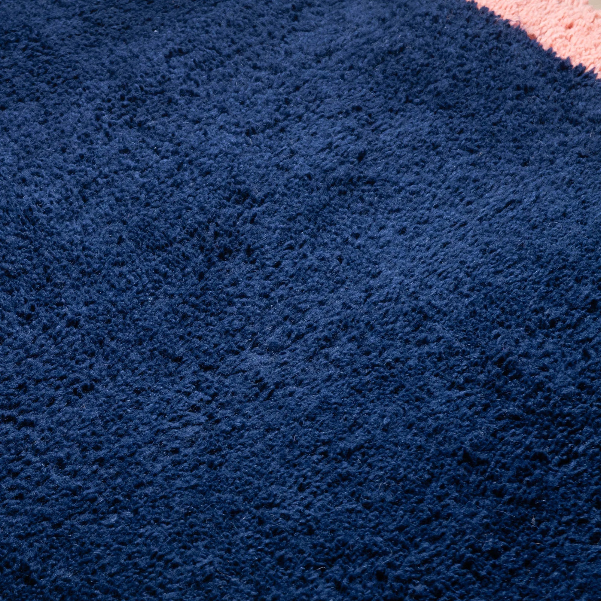 Maraba Navy Blue Rose - Shag Moroccan rug - Benisouk