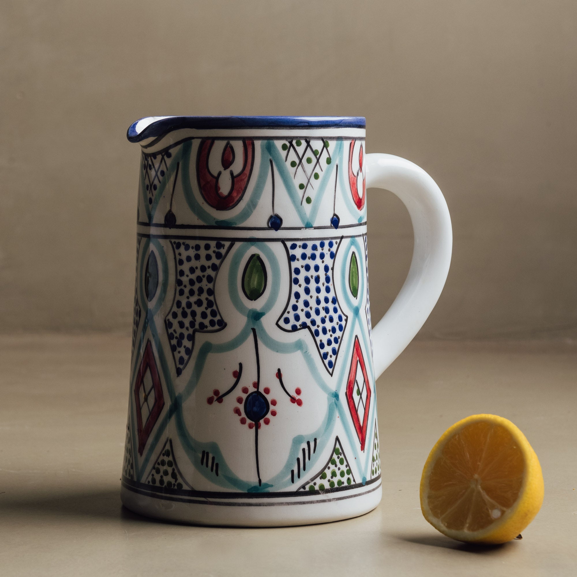 Marrakech Bloom Carafe - Moroccan Table Art - Benisouk