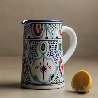 Marrakech Bloom Carafe - Moroccan Table Art - Benisouk