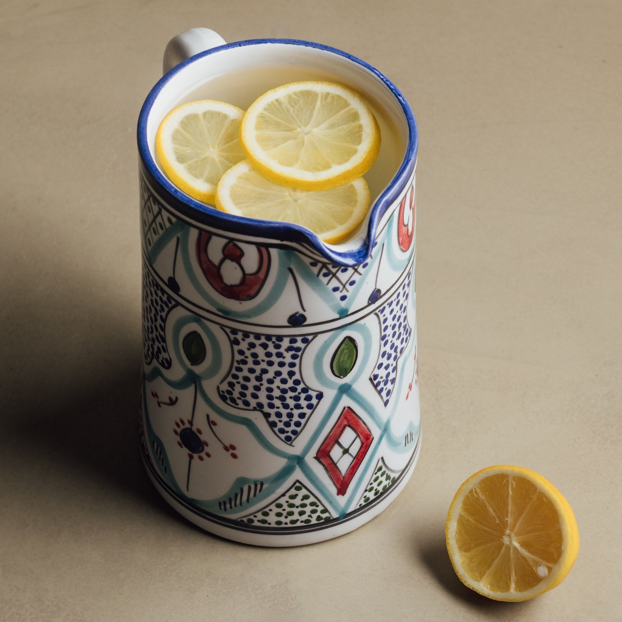 Marrakech Bloom Carafe - Moroccan Table Art - Benisouk