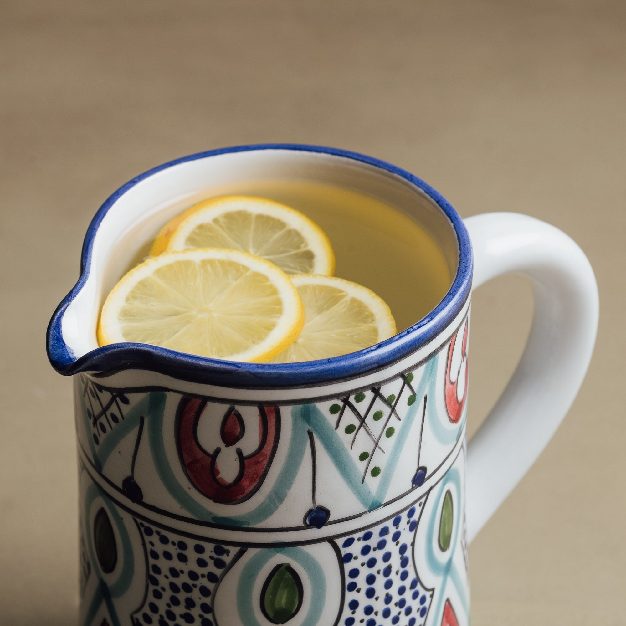 Marrakech Bloom Carafe - Moroccan Table Art - Benisouk