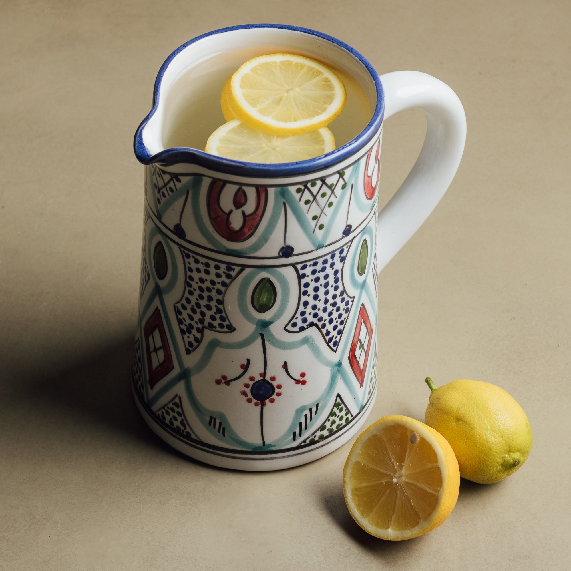 Marrakech Bloom Carafe - Moroccan Table Art - Benisouk