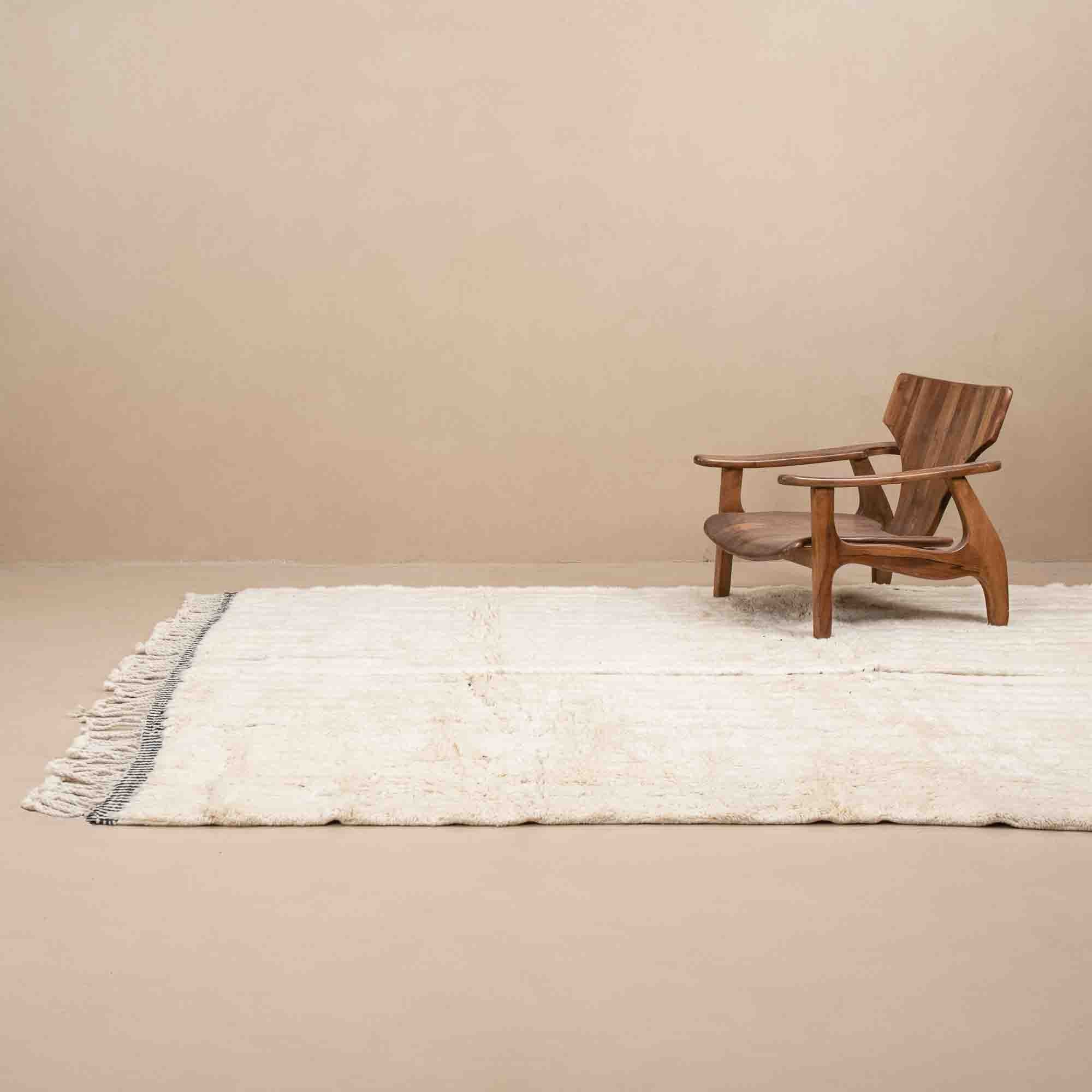 Melodic Monochrome - Luxury Shag Moroccan Rug - Benisouk