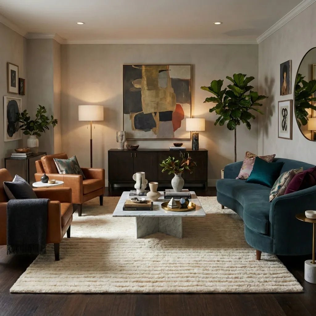 Mist Lines - Luxury Shag Moroccan Rug - Benisouk