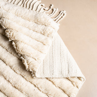 Mist Lines - Luxury Shag Moroccan Rug - Benisouk