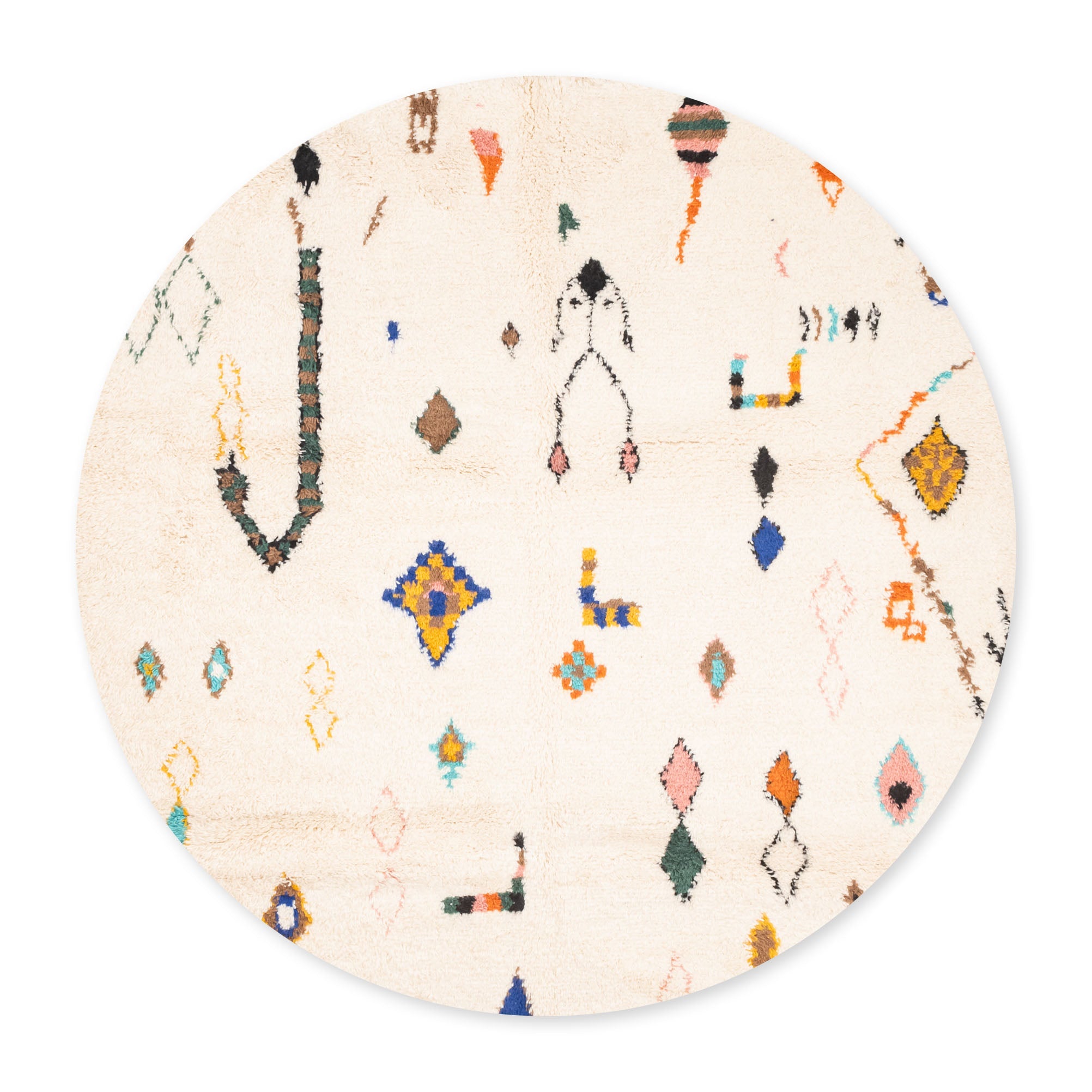 Nassij Round - Shag Moroccan rug - Benisouk