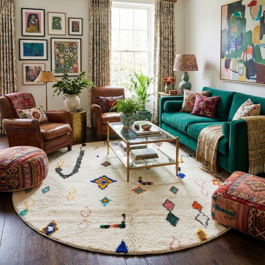 Nassij Round - Shag Moroccan rug - Benisouk