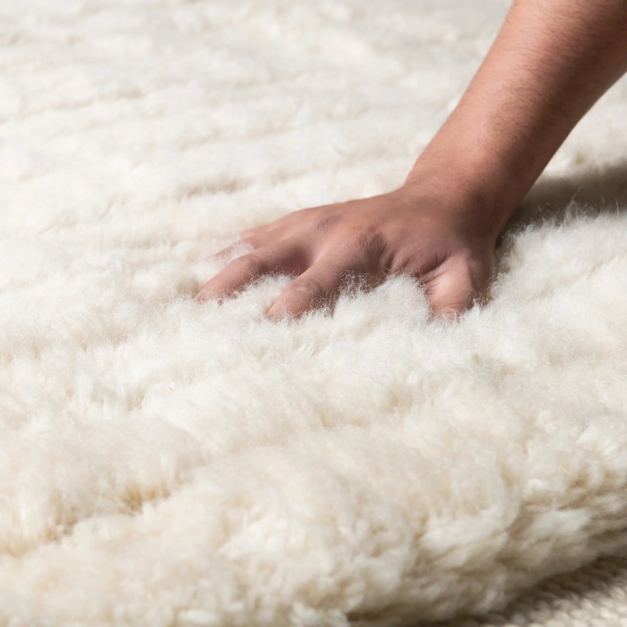 Neutral Structure - Luxury Shag Moroccan Rug - Benisouk