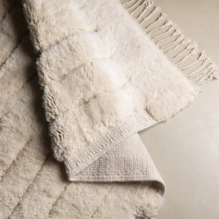 Neutral Structure - Luxury Shag Moroccan Rug - Benisouk