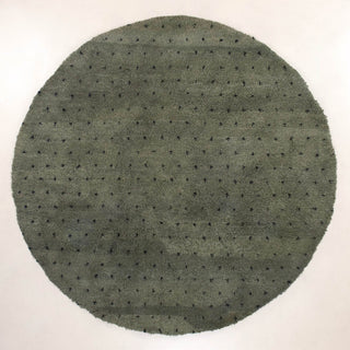 Noujoum  Soldier Green Round - Shag Moroccan rug