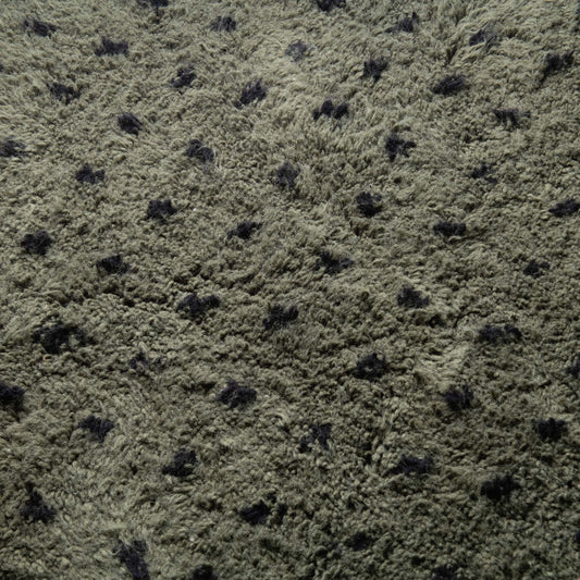 Noujoum Soldier Green Round - Shag Moroccan rug - Benisouk