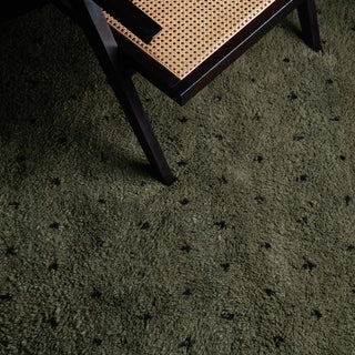 Noujoum Soldier Green Round - Shag Moroccan rug - Benisouk