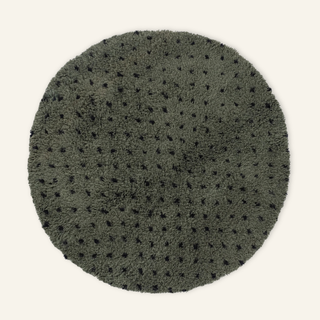 Noujoum Soldier Green Round - Shag Moroccan rug