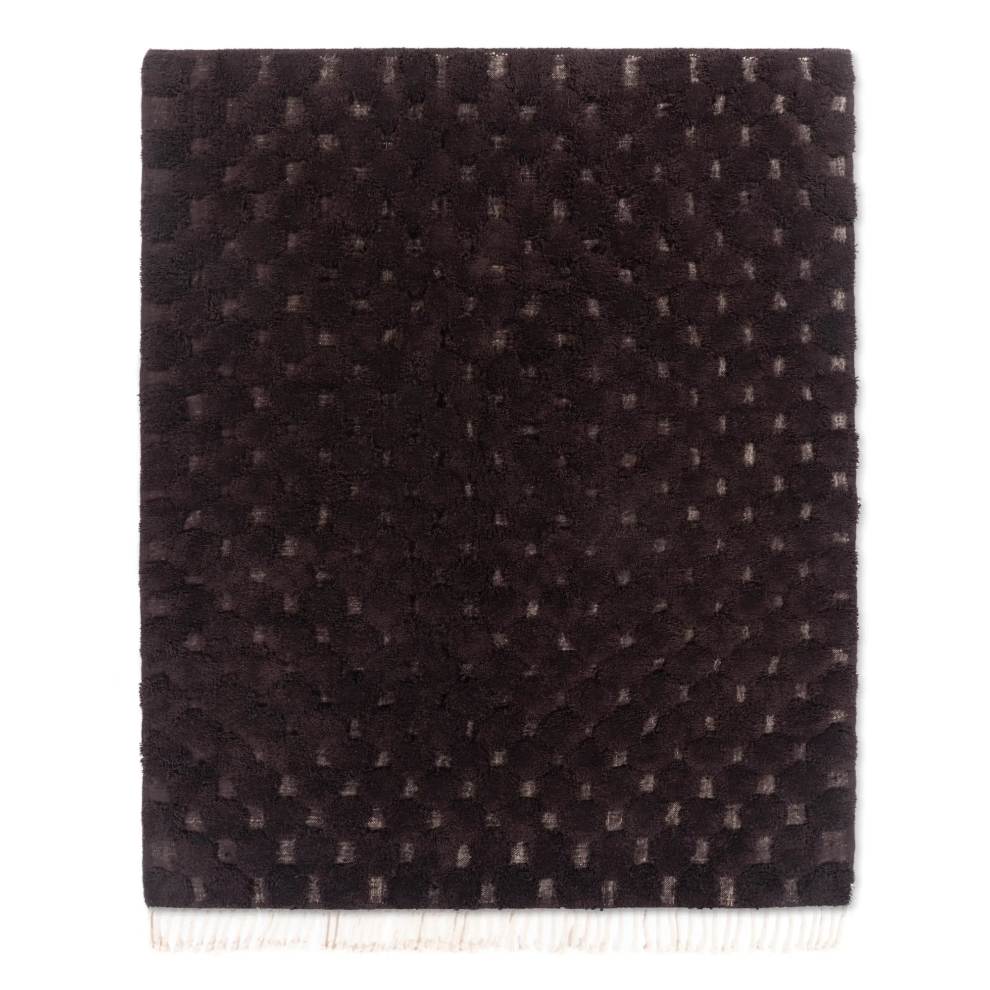 Nowara Chocolate Brown - Shag Moroccan rug - Benisouk