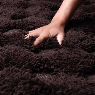 Nowara Chocolate Brown - Shag Moroccan rug - Benisouk