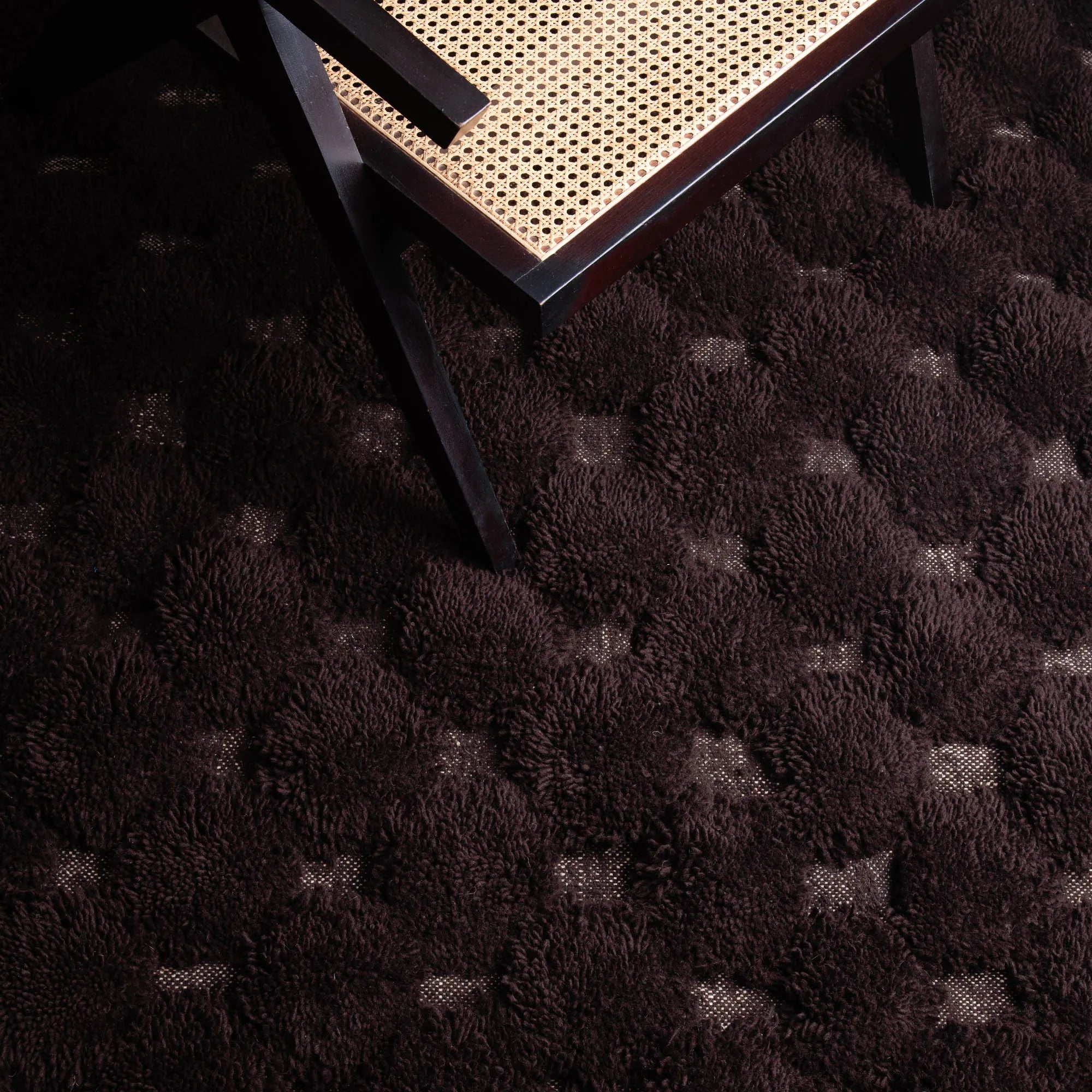 Nowara Chocolate Brown - Shag Moroccan rug - Benisouk