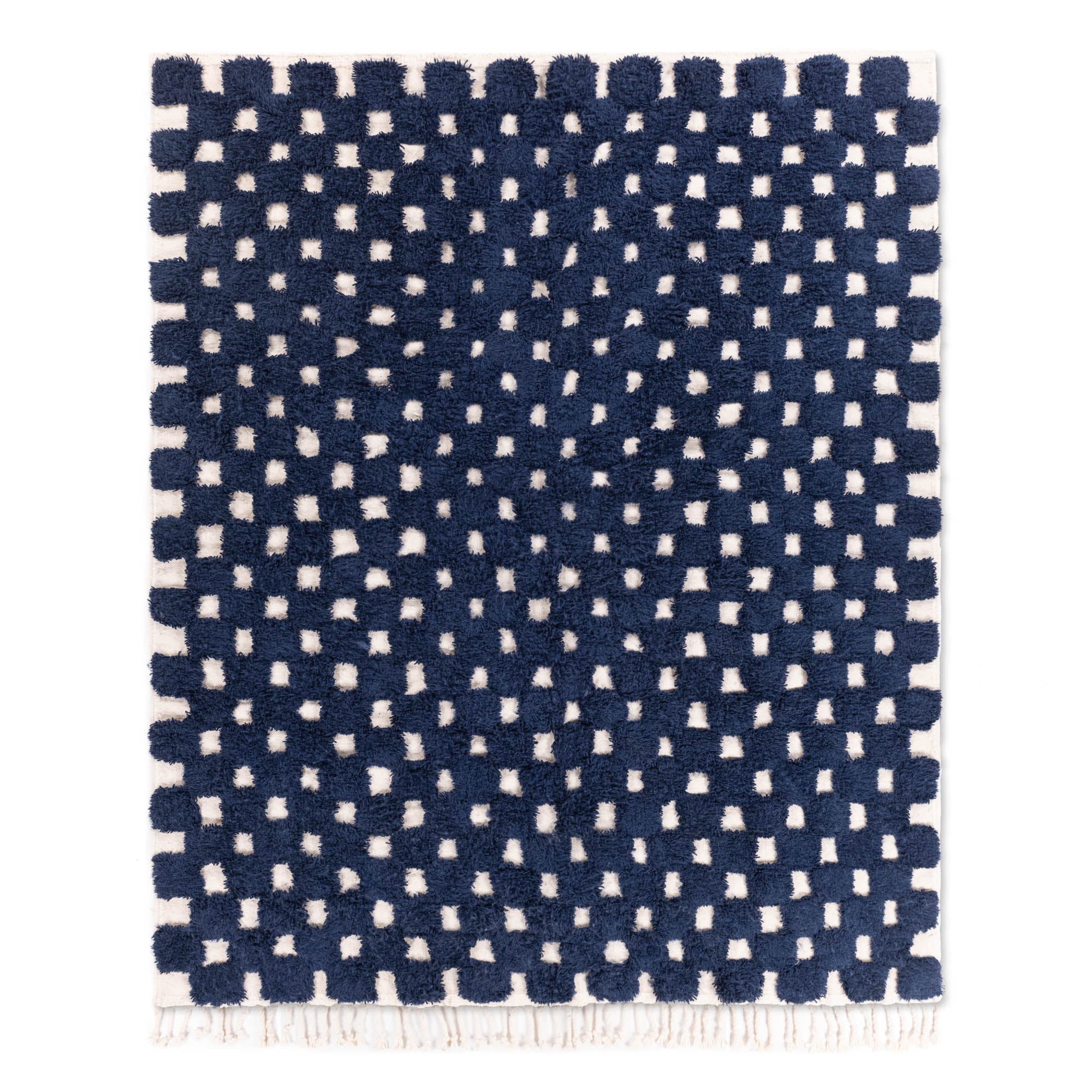 Nowara Navy Blue - Shag Moroccan rug - Benisouk