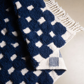 Nowara Navy Blue - Shag Moroccan rug - Benisouk