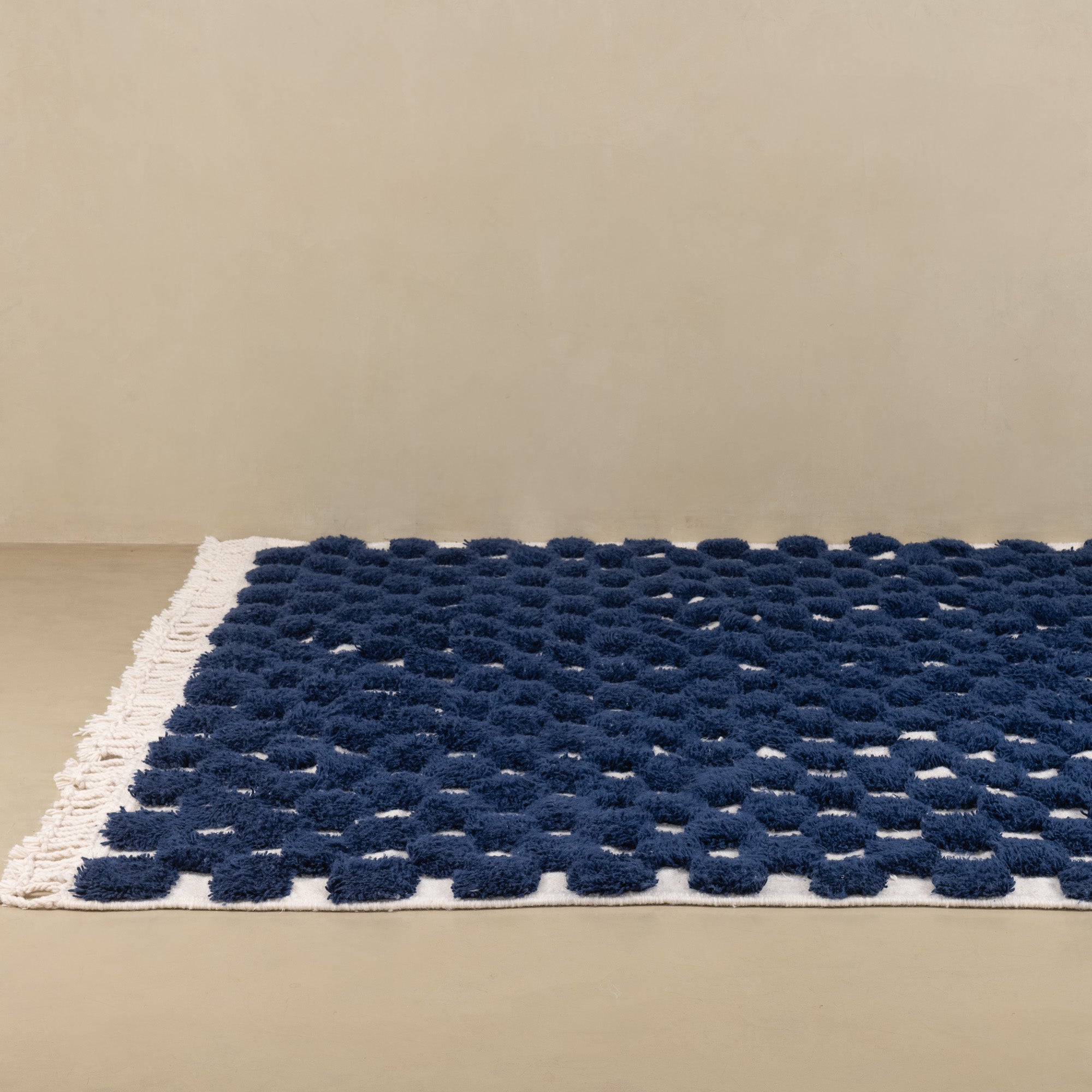Nowara Navy Blue - Shag Moroccan rug - Benisouk
