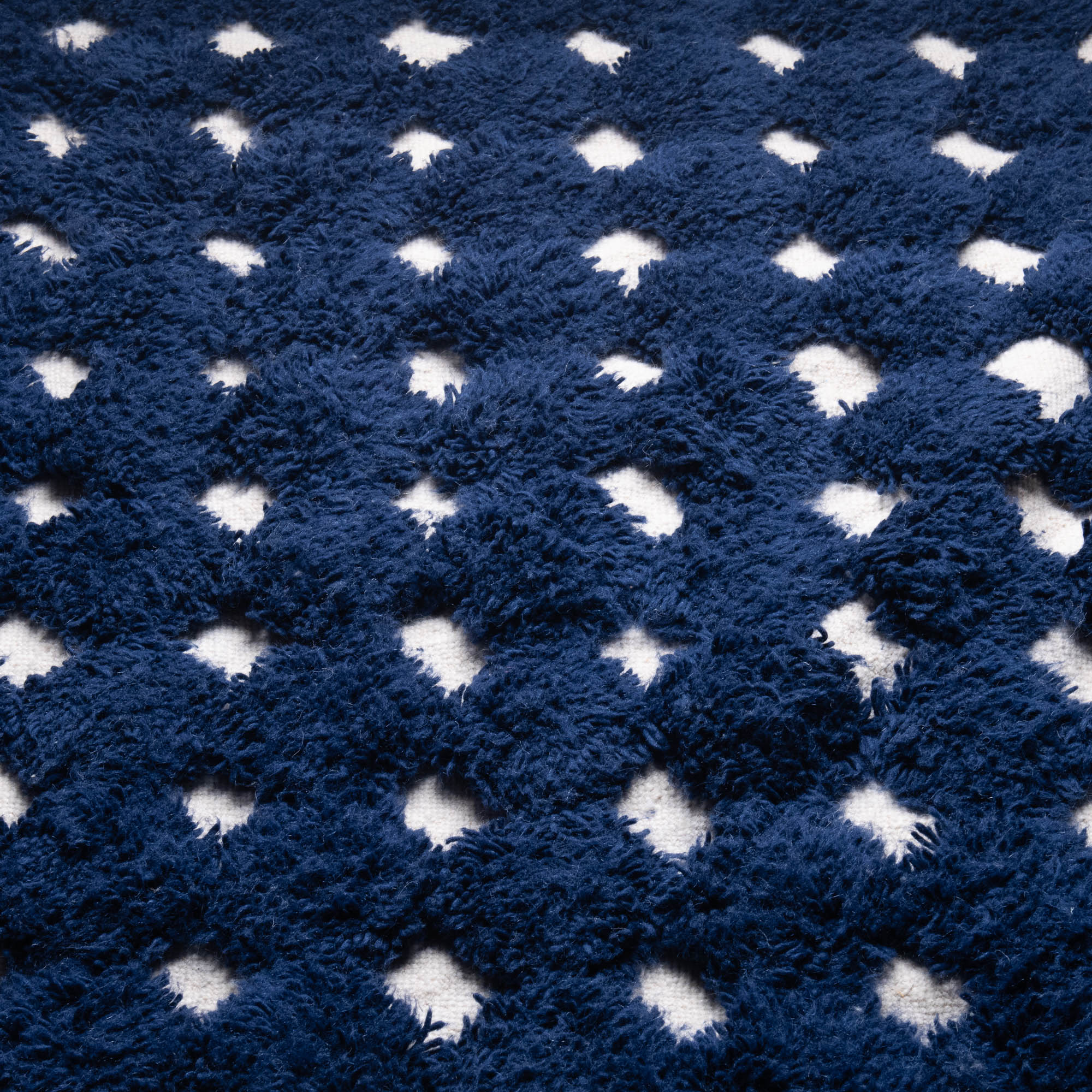 Nowara Navy Blue - Shag Moroccan rug - Benisouk