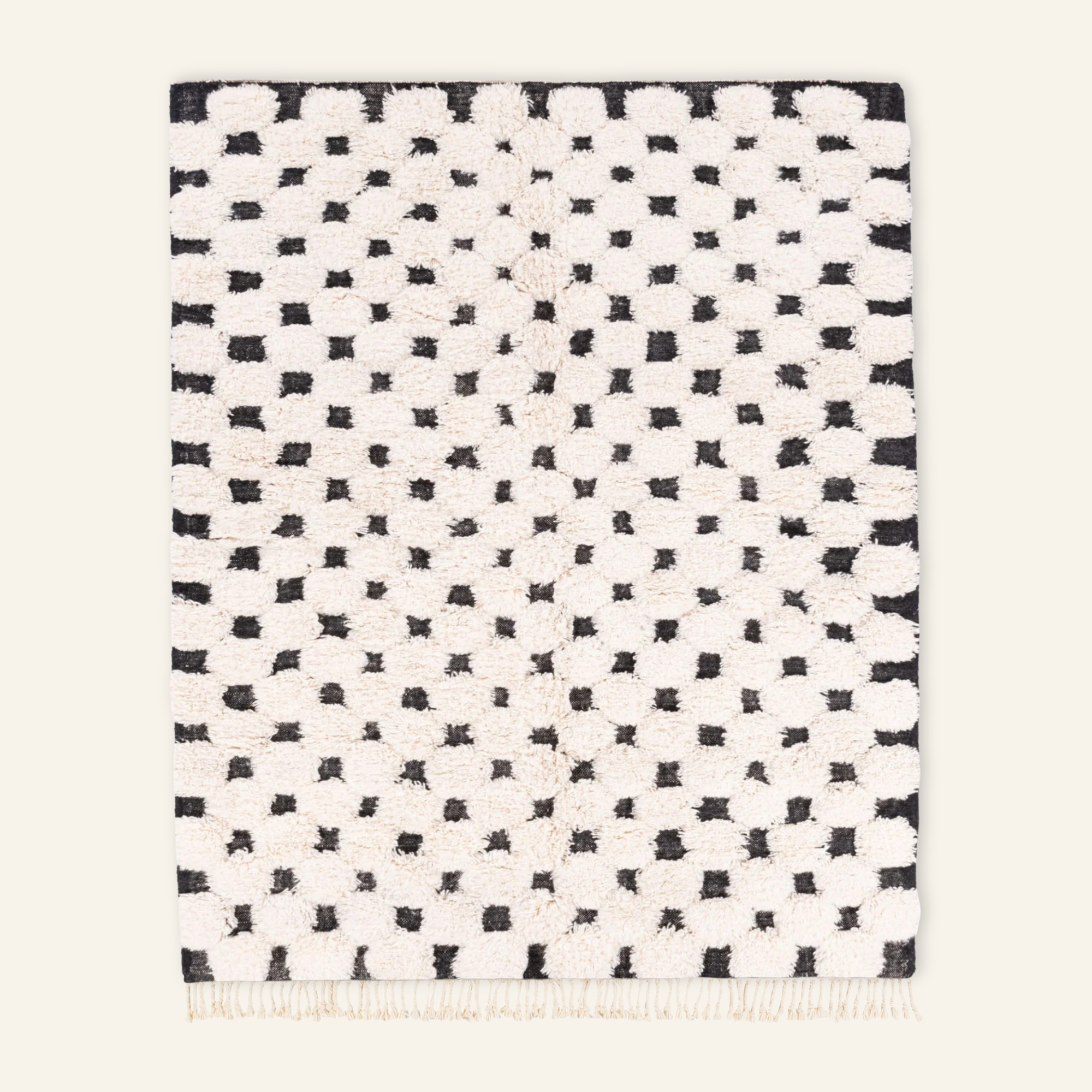 Nowara Black and White - Shag Moroccan rug