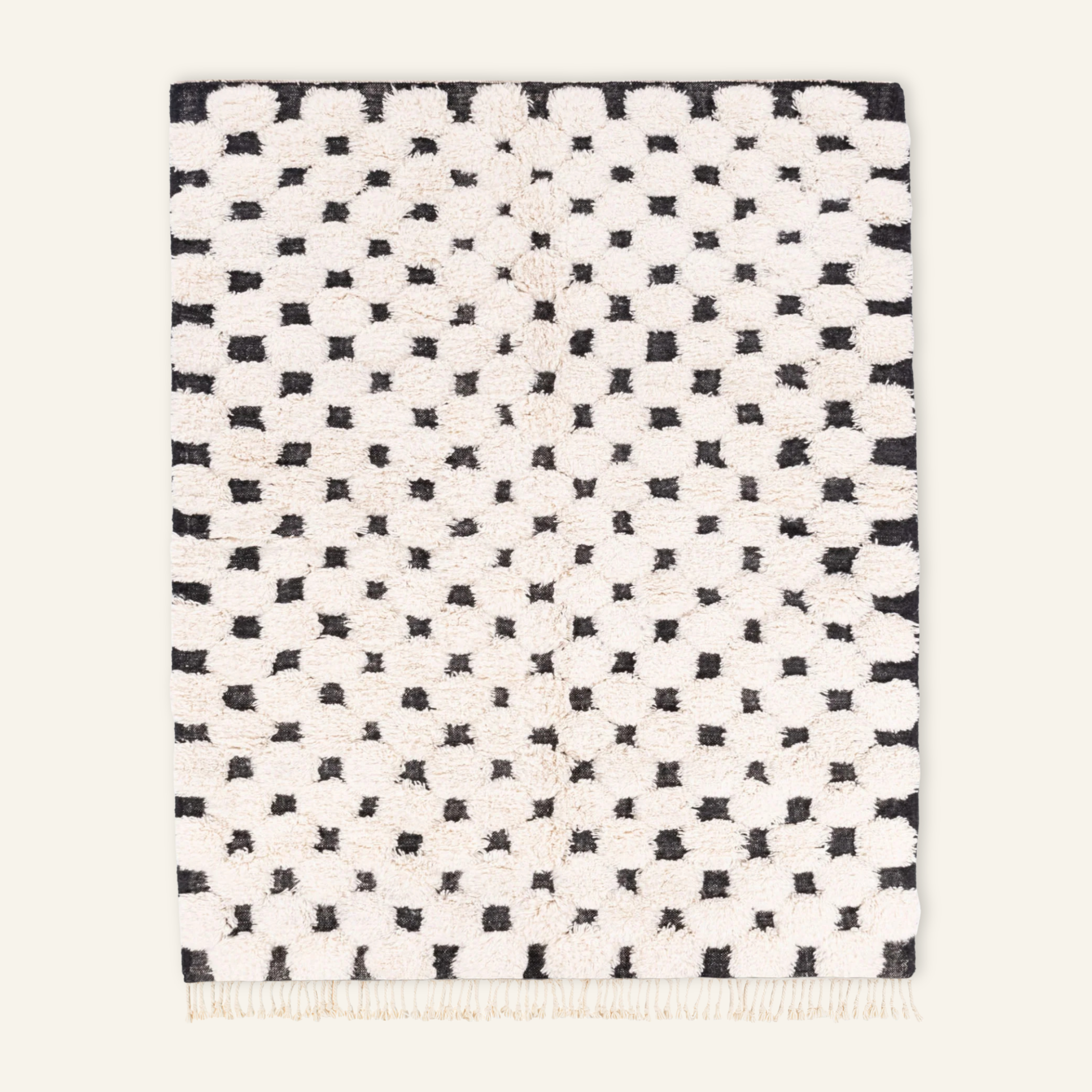 Nowara Black and White - Shag Moroccan rug