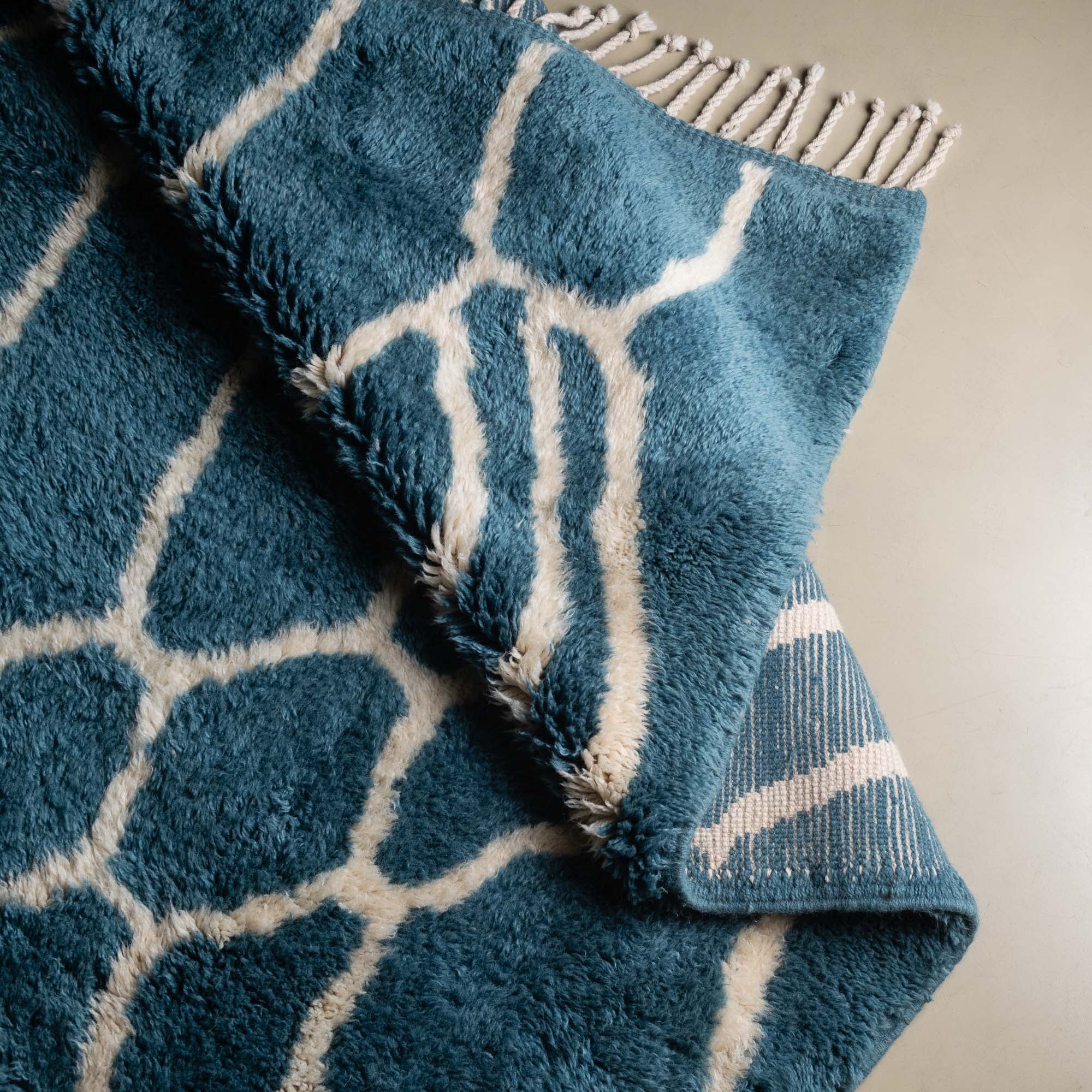 Ocean Mosaic - Luxury Shag Moroccan Rug - Benisouk