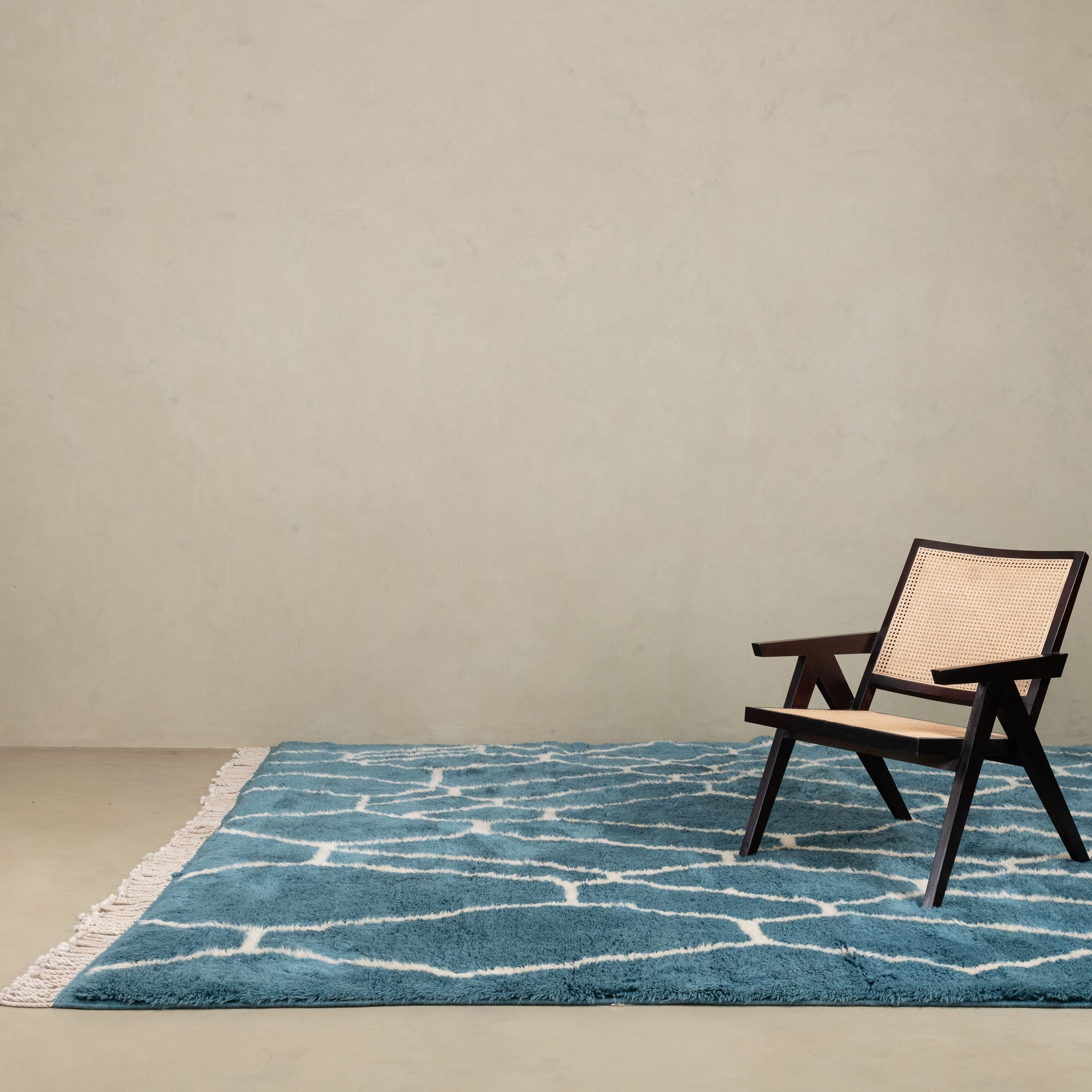 Ocean Mosaic - Luxury Shag Moroccan Rug - Benisouk