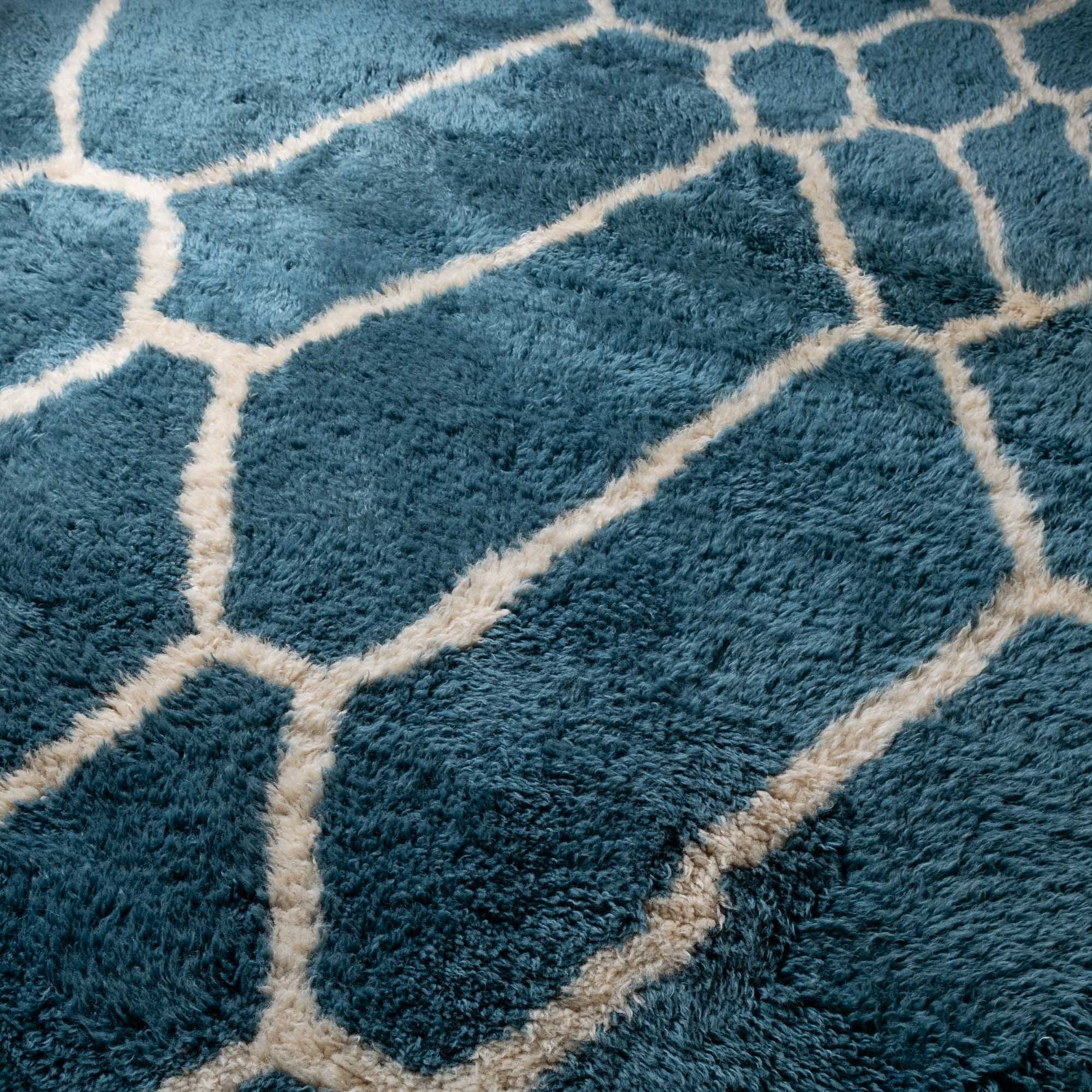 Ocean Mosaic - Luxury Shag Moroccan Rug - Benisouk