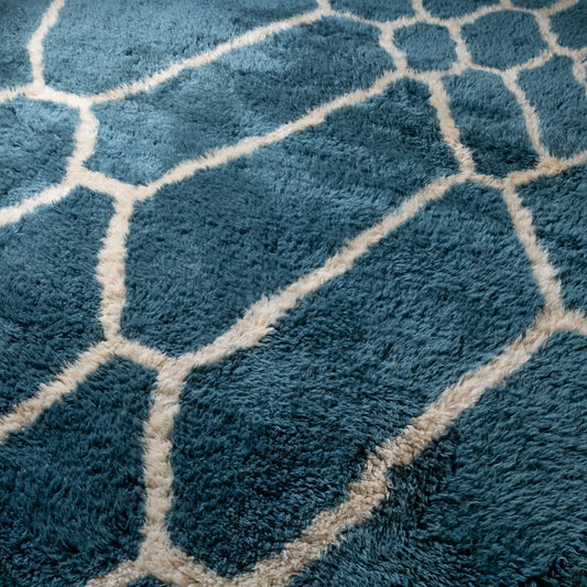 Ocean Mosaic - Luxury Shag Moroccan Rug - Benisouk