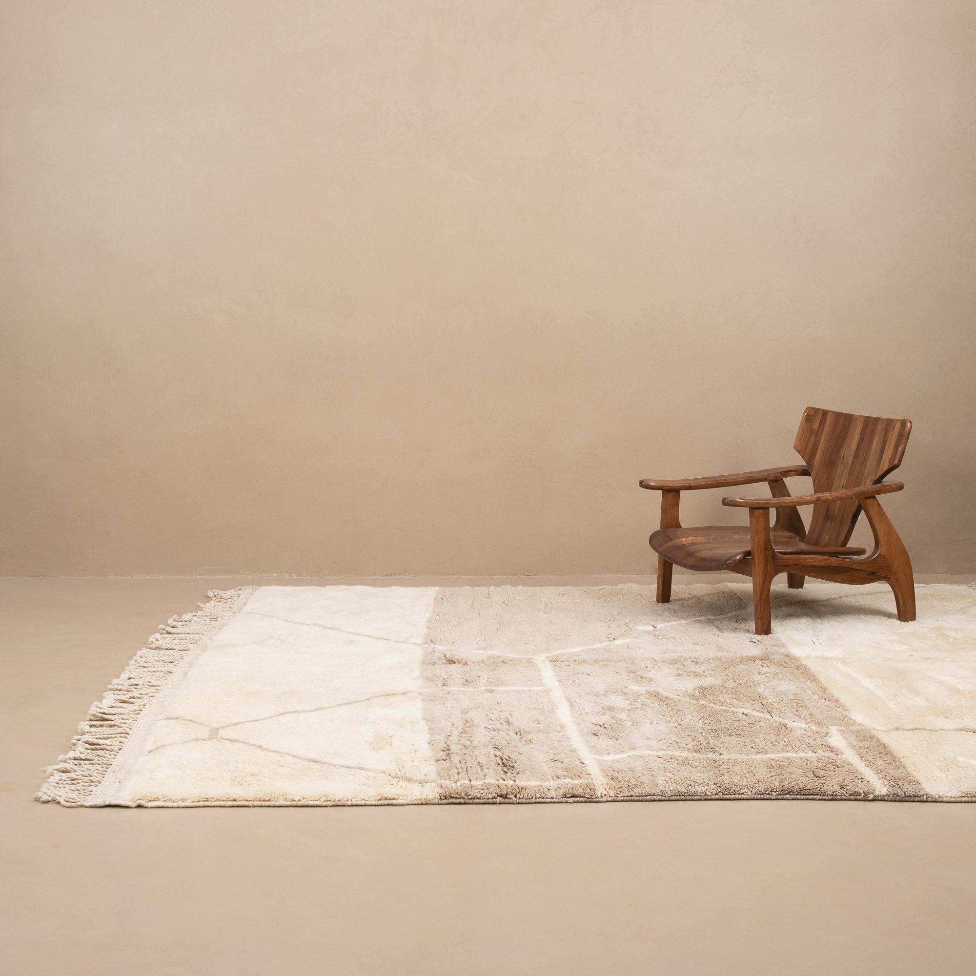 Pale Elegance - Luxury Shag Moroccan Rug - Benisouk