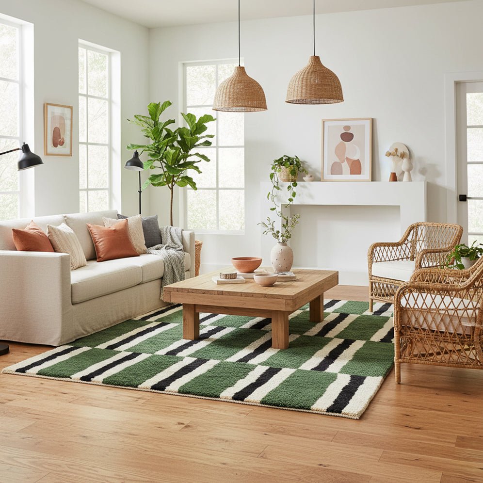 Parallel Pulse - Luxury Shag Moroccan Rug - Benisouk