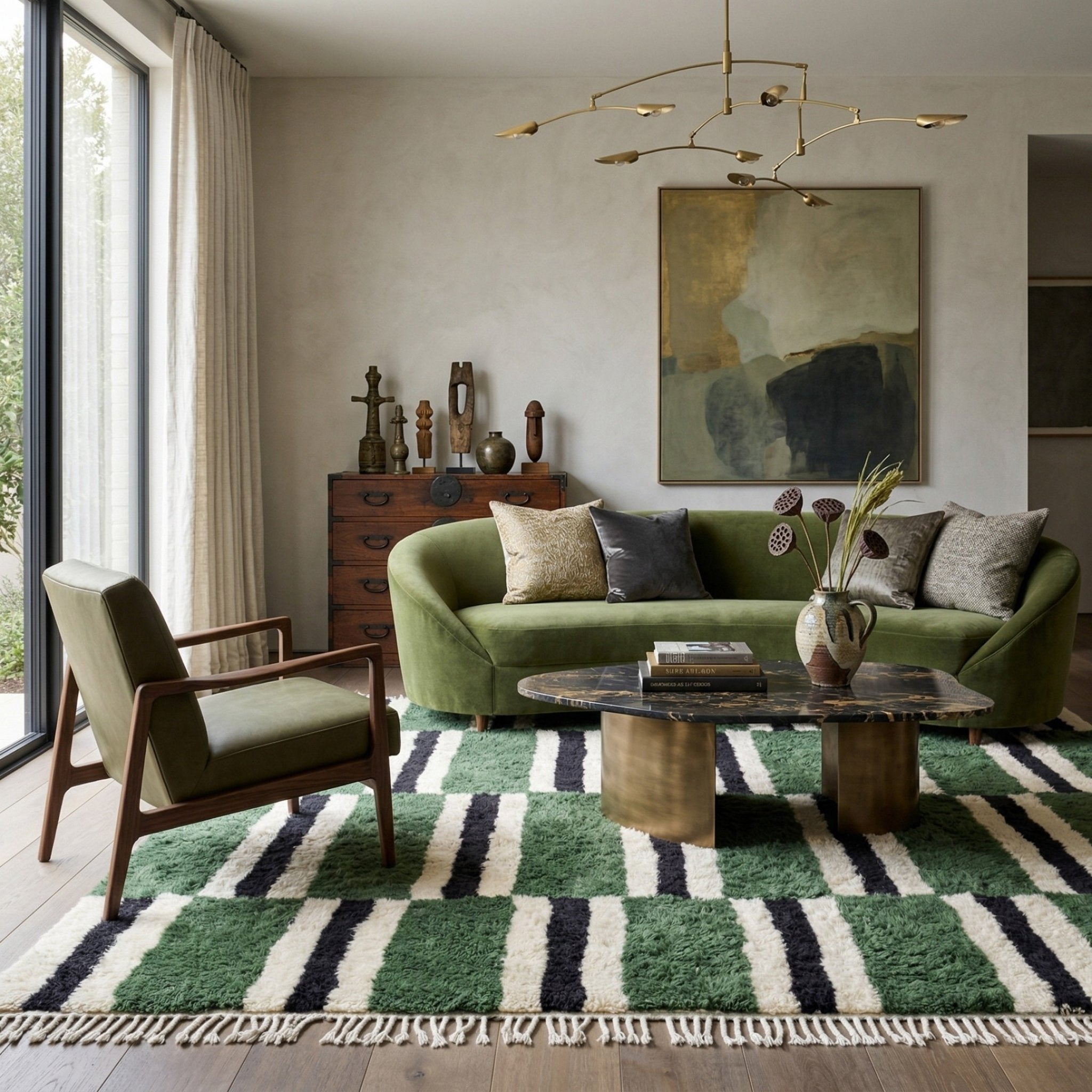 Parallel Pulse - Luxury Shag Moroccan Rug - Benisouk