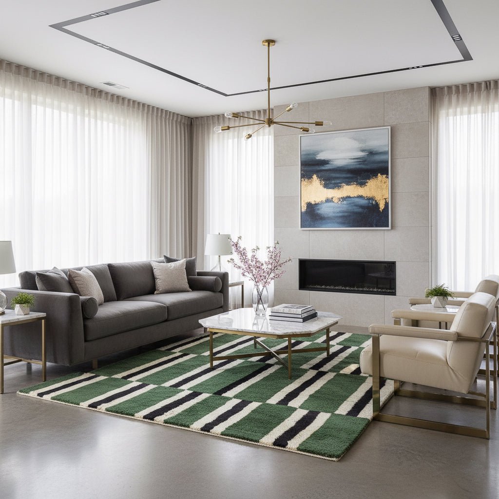 Parallel Pulse - Luxury Shag Moroccan Rug - Benisouk