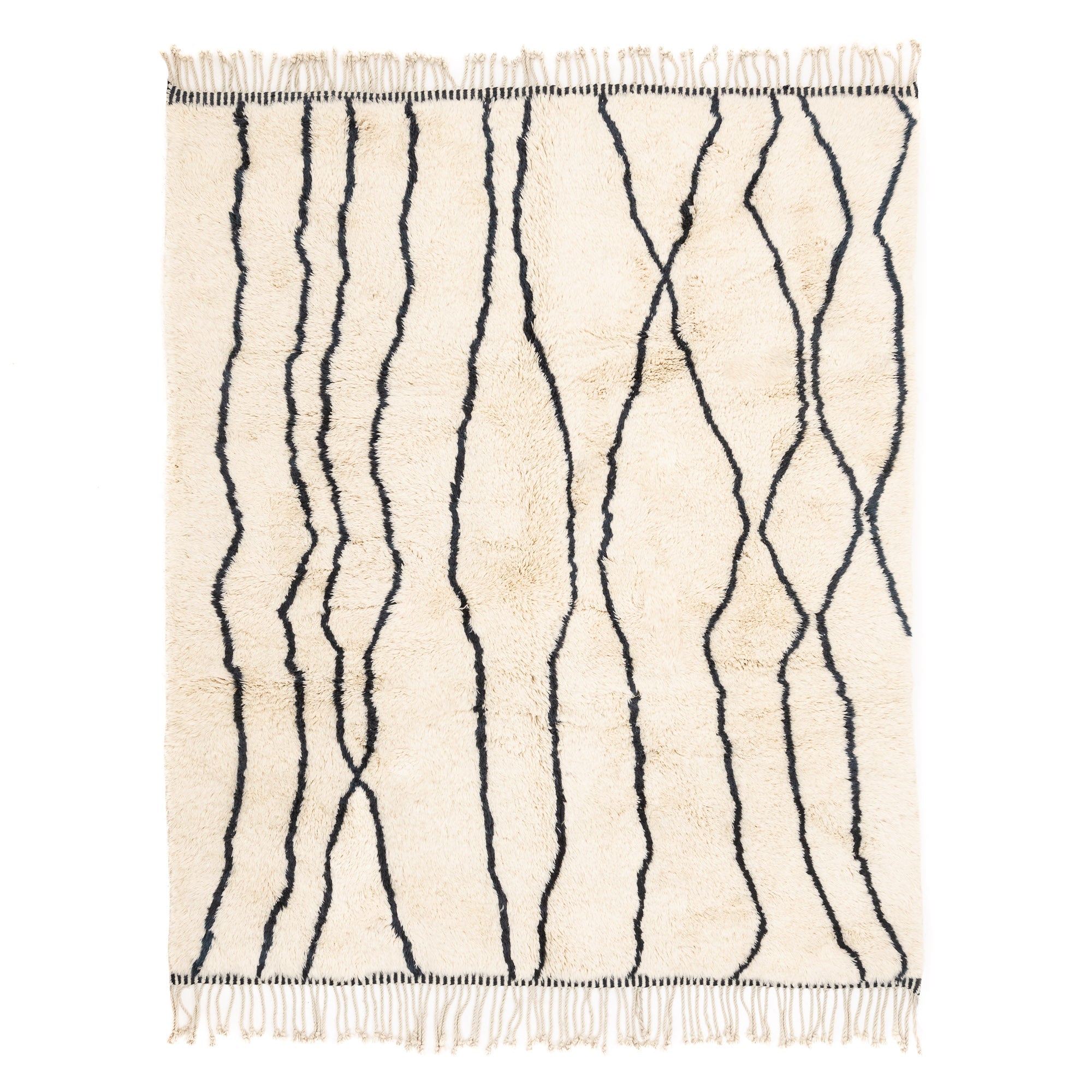 Paths - Luxury Shag Moroccan Rug - Benisouk