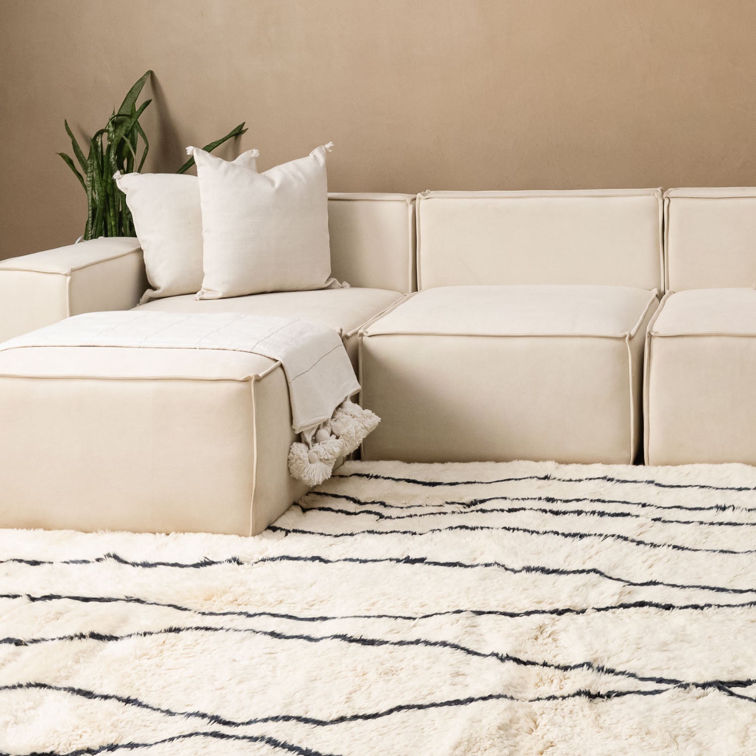 Paths - Luxury Shag Moroccan Rug - Benisouk